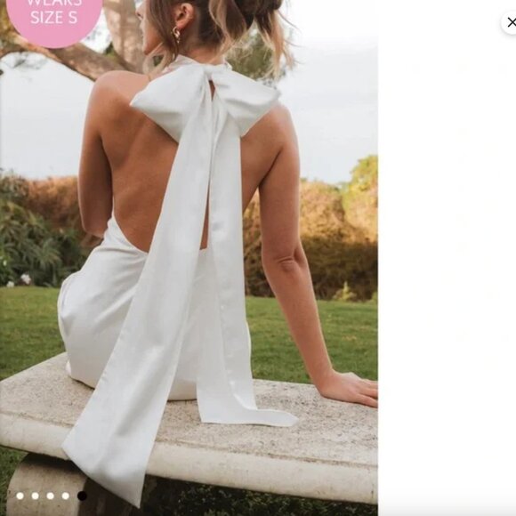 Show Me Your MuMu White Backless Halter Mini Dress - Picture 2 of 8